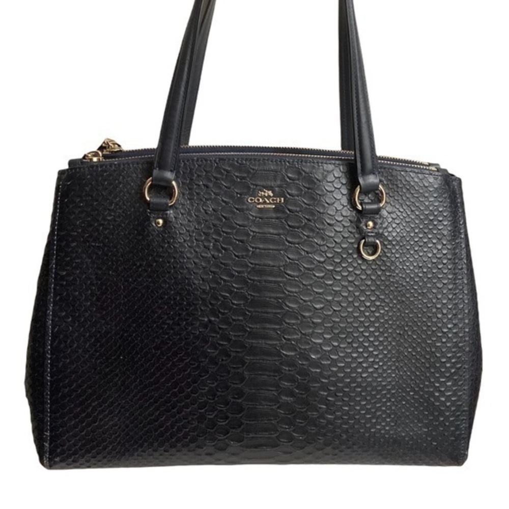 Carryall Stanton 36878 blue embossed Leather Satchel bag multi compartment